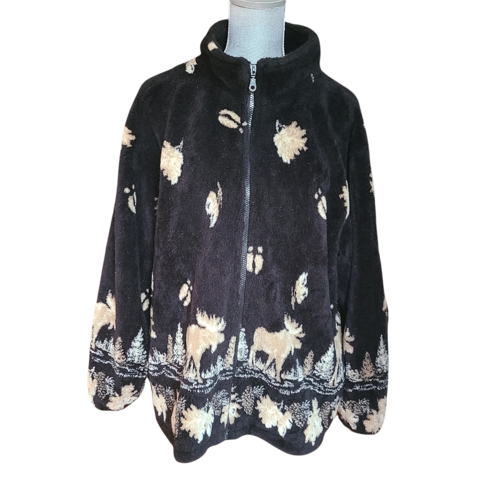 Vintage 90s Moose Wilderness Fleece Zip Up Jacket